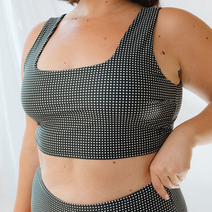 Black Checkers Olivia Swim Crop