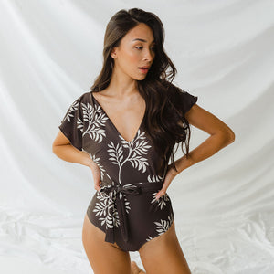 The Cape One-Piece, Chocolate Fern